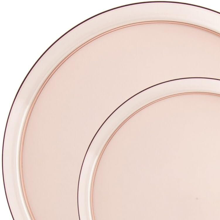 Assiettes plates en plastique transparent 10 pouces, Ensemble de 120