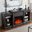 Media Console Table with Large Storage Cabinet,with 23" Fireplace Insert, for TV Up to 70'', Modern TV Media Entertaionment Stand,  Grey-28488968-15924418