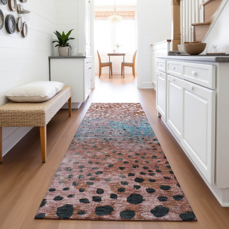 Premium Machine Washable Christina AMF1074 Circles Rug, Runner 2'3" x 7'6"
