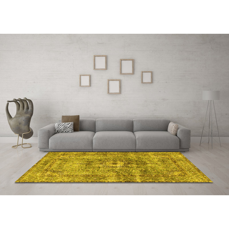 Washable Oriental Indoor Rug, Round 3'