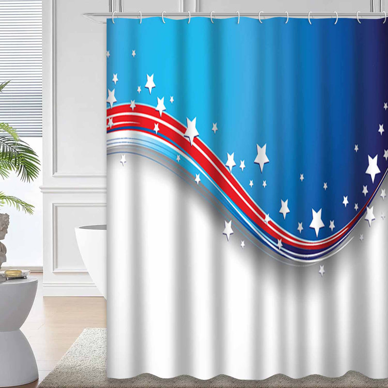Rideau de douche Patriotic Star, L 72 po x l 84 po