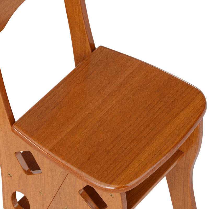 Chaise pliante en bois à 4 marches avec tabourets