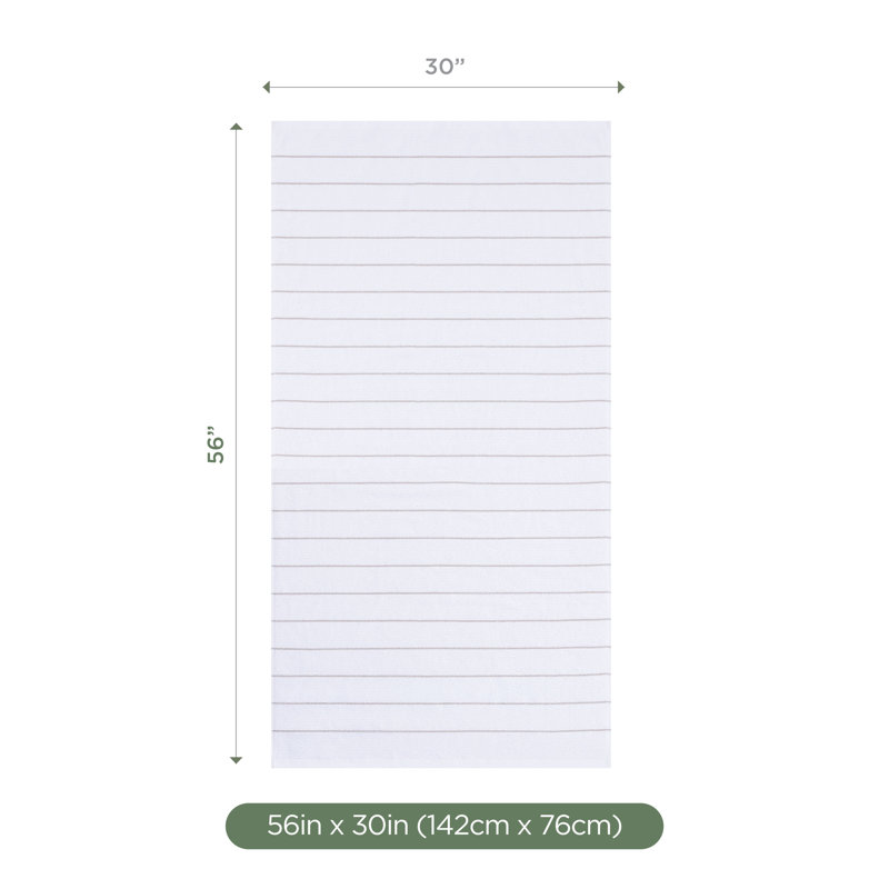 Branden Bath Towel, Slub Stripe White