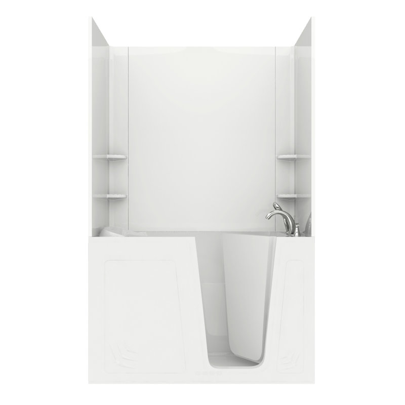 Aspen 60'' x 32'' Acrylic Bathtub with Faucet, Right, White