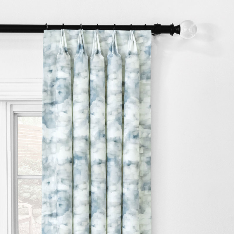 Solstice Printed Curtain Panel In Spa, Blue/Gray, 40" W x 84" L
