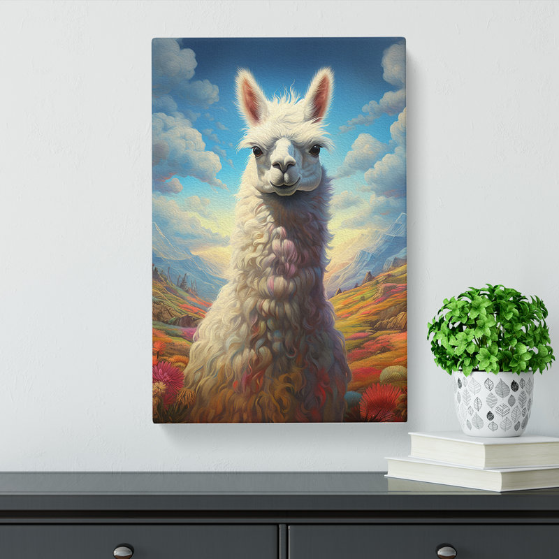 Llama Conceptual No.2 - Wrapped Canvas, 50cm H x 35cm W x 3cm D
