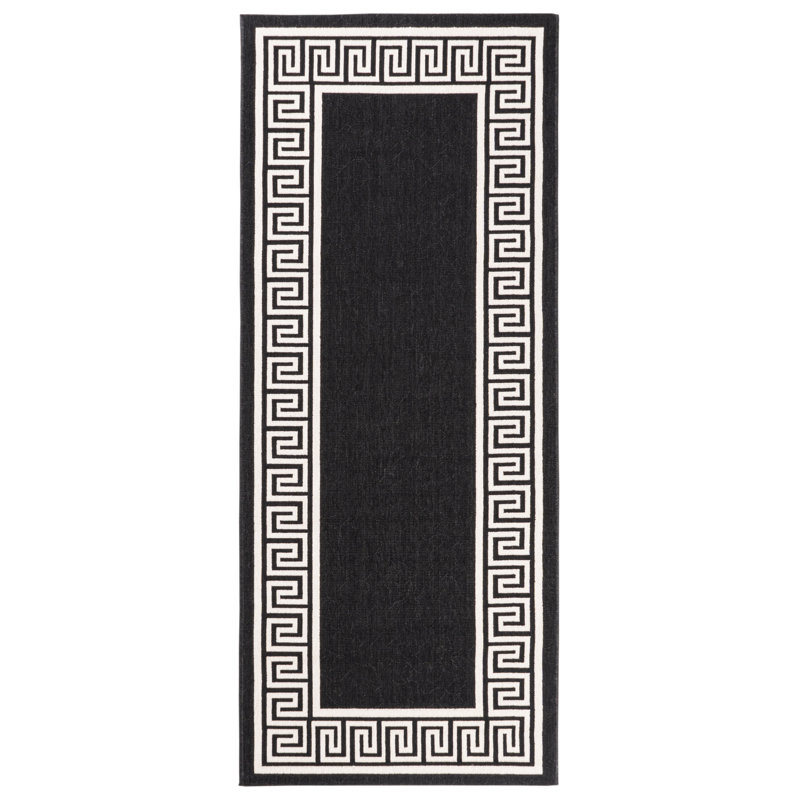 Tapis noir Schonbrunn, Tapis de couloir 2 pi 7 po x 6 pi 6 po