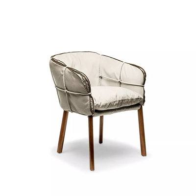Parchment Upholstered Arm Chair