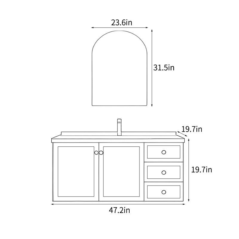 Meuble-lavabo rétro noir français