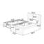 Lit plateforme double tapissier en bois avec lit gigogne et tête de lit-258239004