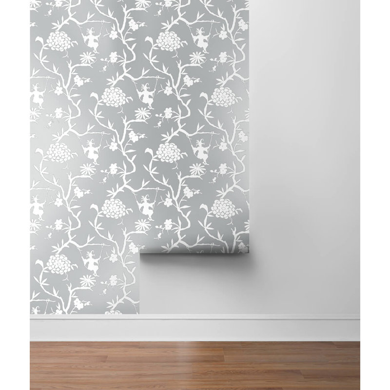 Rouleau de papier peint auto-adhésif L 18 pi x l 20,5 po Aliyahna, Argent