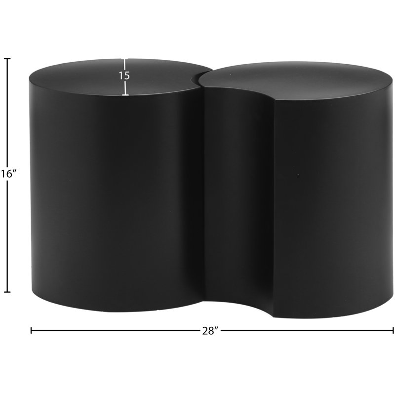 Ismah Iron Top End Table Set, Black, 16" H x 28" W x 15" D