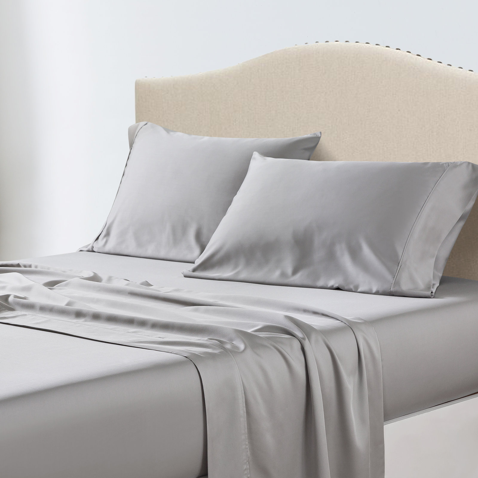 Canali Sheet Set, Queen, Light Gray