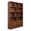Bibliothèque moderne ouverte en bois avec armoires de rangement