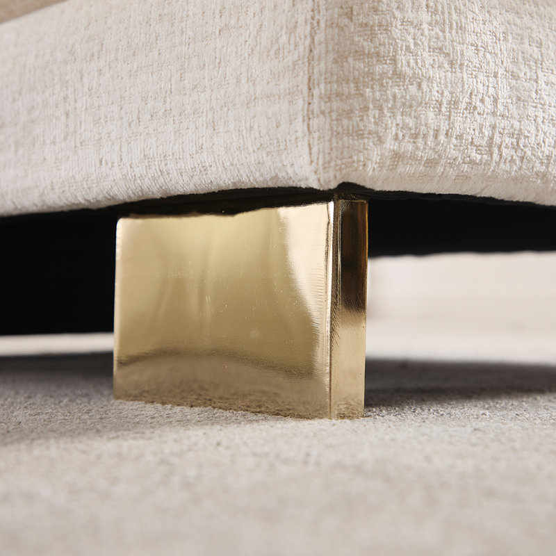 Élégante chaise longue rembourrée sans accoudoirs, canapé simple avec coussins, module de canapé simple combinable