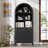 63" Arched Bookcase with Doors, 5-Tier Open Display Shelf & Storage Cabinet for Home Office-2045734915