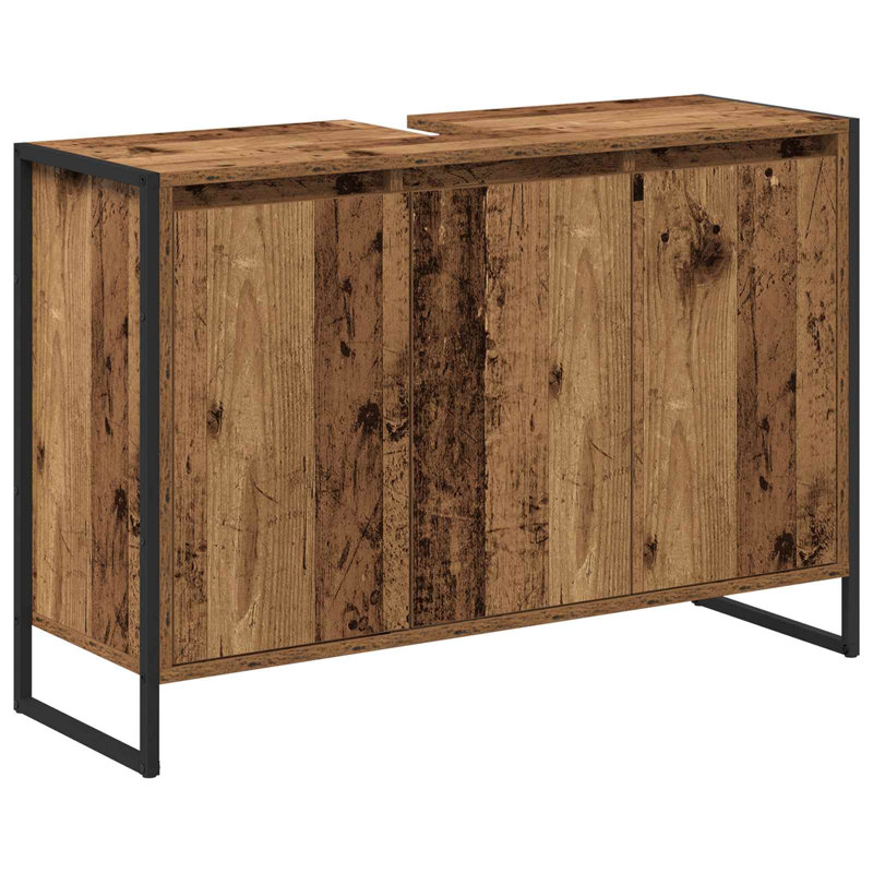Freestanding Under Sink Cabinet, Old Wood