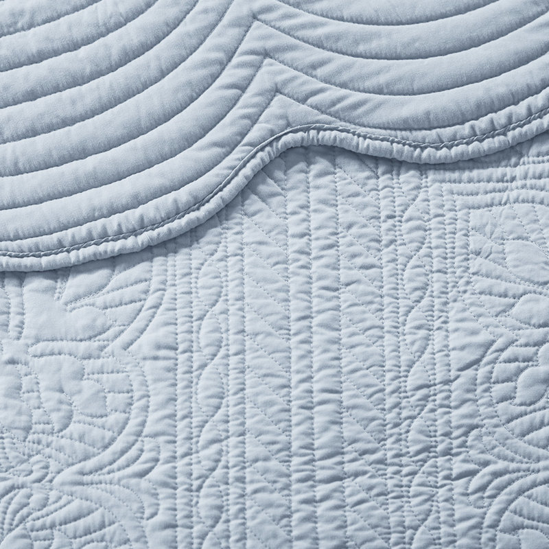 Courtepointe festonnée très grand / très grand - intérieur en coton 90%, ensemble de 3 pièces en microfibre respirante et confortable