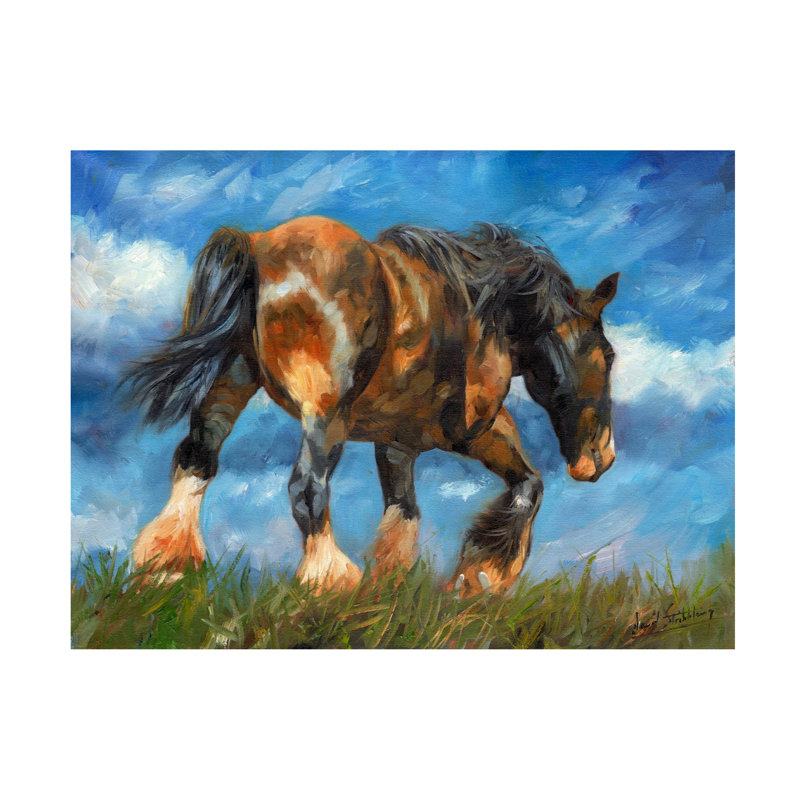 «David Stribble Shire Horse End of the Day», art sur toile, H 14 po x l 19 po