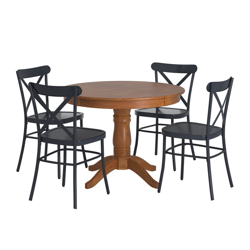 Ensemble repas pour 4 personnes Aliha, Denim foncé antique