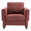 Fauteuil d'appoint rembourré avec accoudoirs en bois massif, fauteuil club carré en tissu bouclé avec coussin épais, chaise d'appoint moderne avec piètement luge pour salon et chambre-1715140336