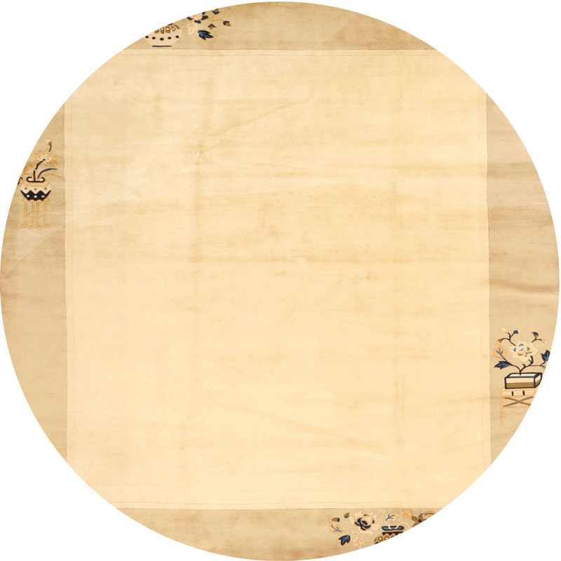 Surface beige contemporaine tapis, Rond 4 pi