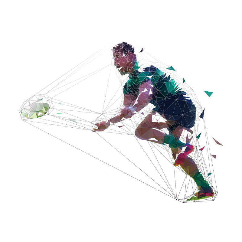Rugby Player - Wrapped Canvas Print, 30cm H x 30cm W x 3.8cm D