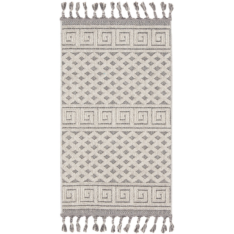 Tapis ivoire / bleu Paxton, Rectangle 2 pi 2 po x 4 pi 5 po