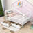 Wood House Bed with 2 Drawers, Roof Design and Guardrails-592641503-592641496
