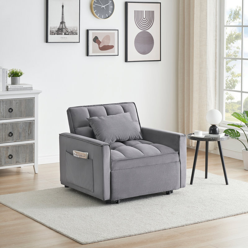 Canapé convertible 3 en 1, Gris foncé