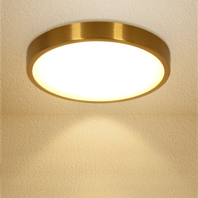 7.1 Inch Gold 12W Dimmable 5CCT Commercial LED Round Flush Mount Ceiling Light (Set of 1)