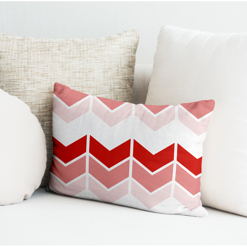 Housse et insert de coussin rectangulaire intérieur / extérieur en polyester Chevy, Rouge