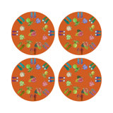 Winter In Florida Vegan Leather Round Pebble Placemat
