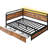 Industrial Corner Daybed With LED Lights & Storage Drawer - Twin Size, 900Lb Capacity-1075641073-1075641078