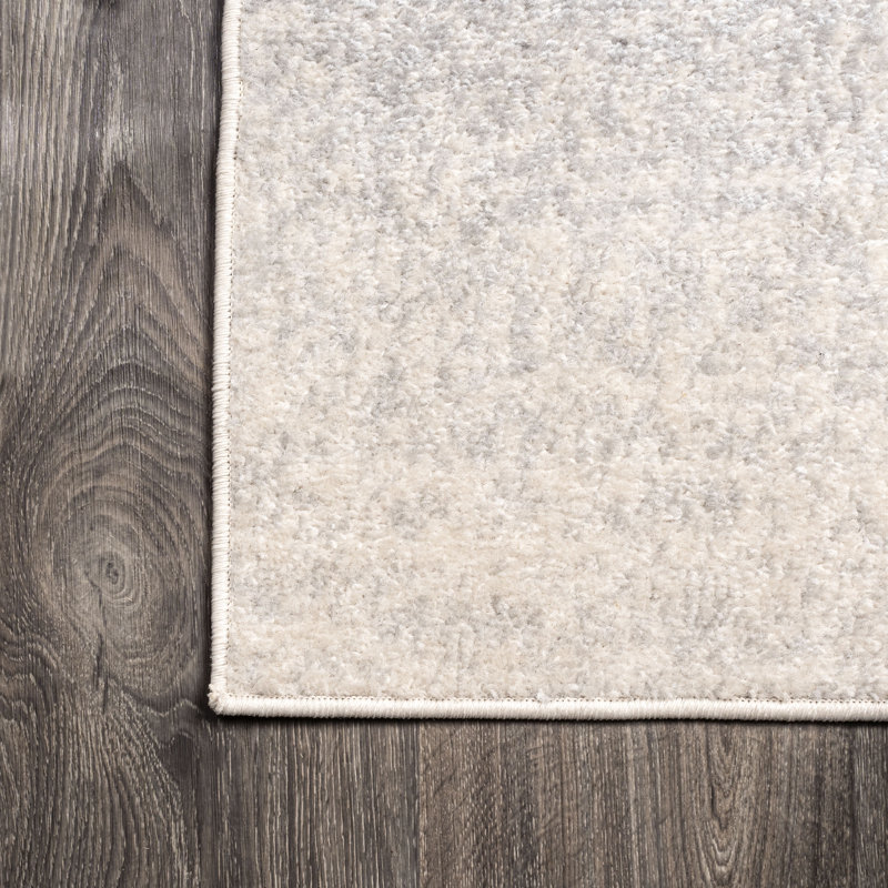 Tapis bleu / crème Yerby, Tapis de couloir 2 pi 3 po x 8 pi