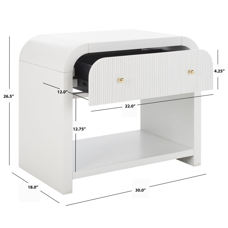 Liabella 1 - Drawer Nightstand, White