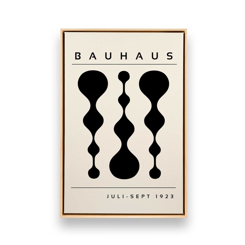 Bauhaus à géométrie liquide, H 12,75 po x l 8,75 po x P 1,75 po, Cadre américain en érable flottant