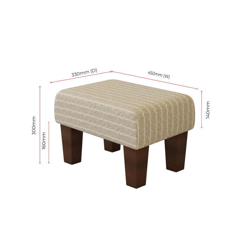 Autryville Wood Contemporary Leg - Pinstripe Wool, Mahogany, Linen Beige