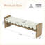 Banc de 59 po en bois pour l'entrée avec coussin bouclé, banc rembourré en tissu, grand repose-pieds ovale et esthétique pour le salon, le couloir