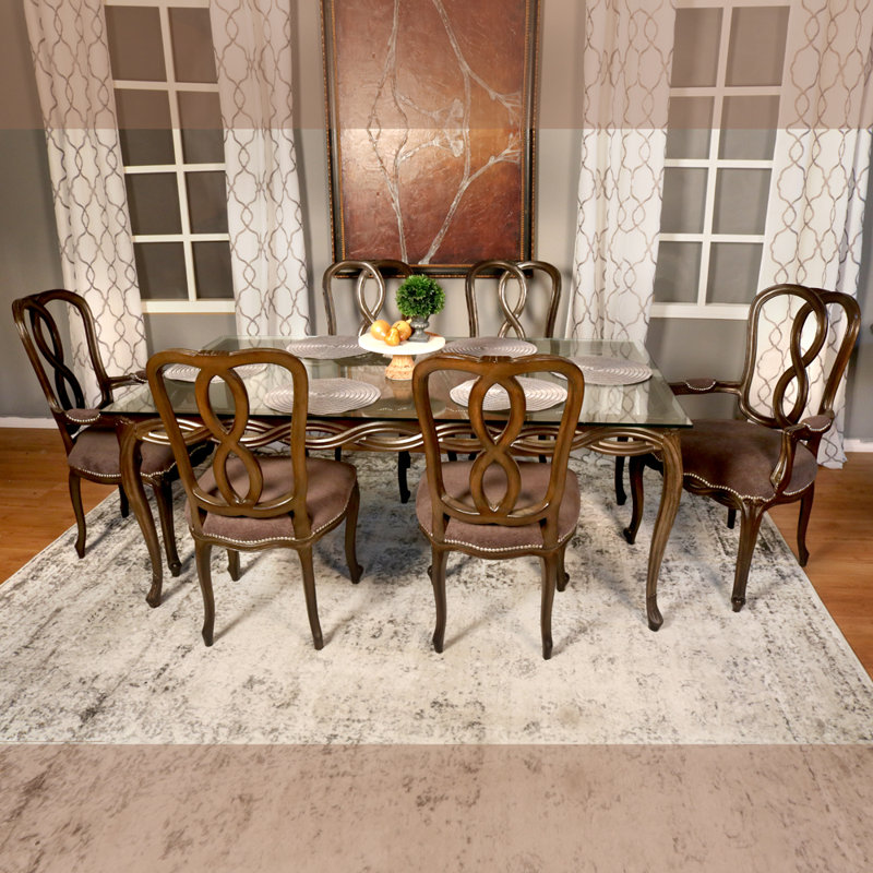 Angelenia 6 - Person Glass Top Four Leg Dining Set