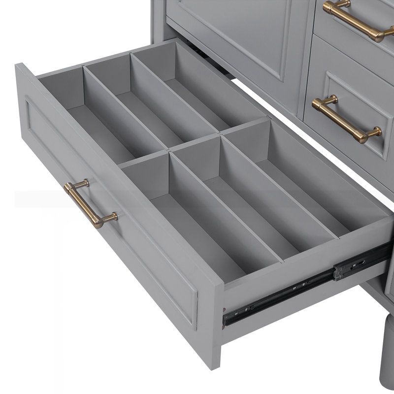 Meuble-lavabo 30 po avec lavabo en céramique, Gris