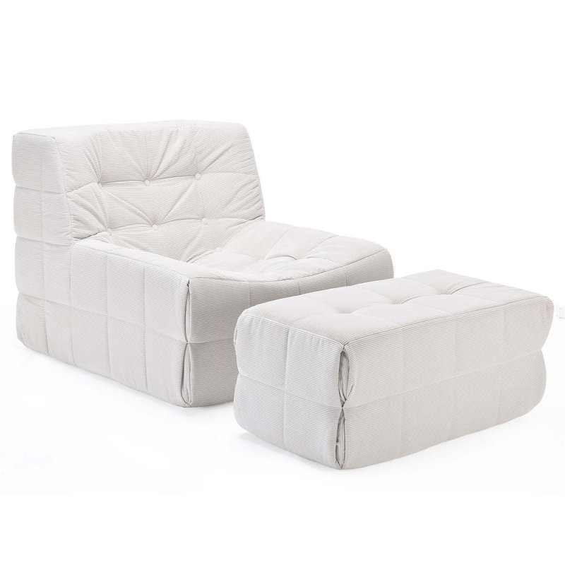 Fauteuil à billes ergonomique surdimensionné avec repose-pieds et support en mousse à mémoire de forme pour adultes.
