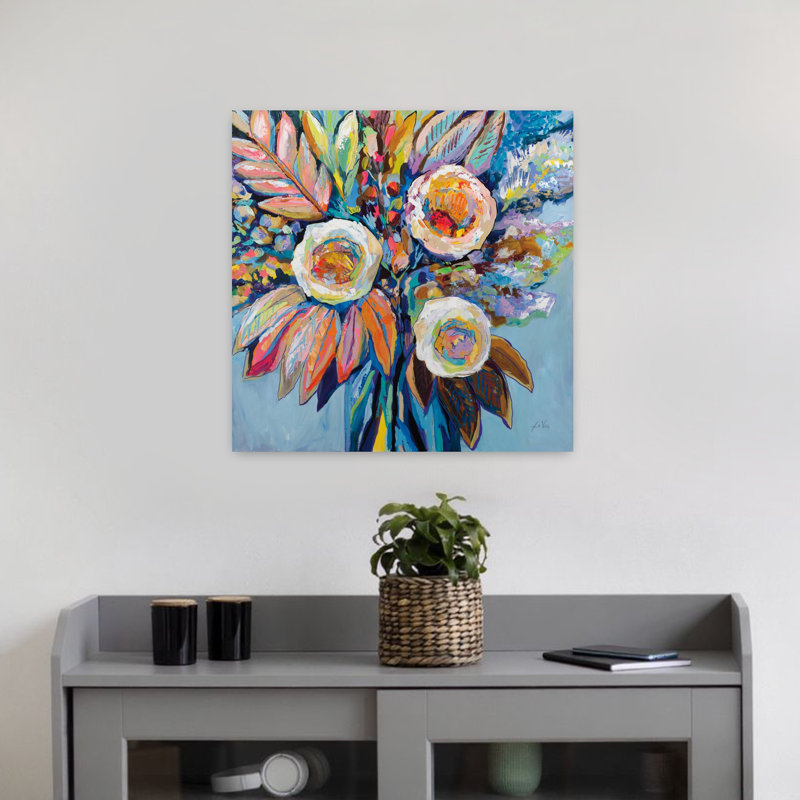 Merveilleux, art abstrait contemporain de fleur de lilas rose, H 18 po x l 18 po