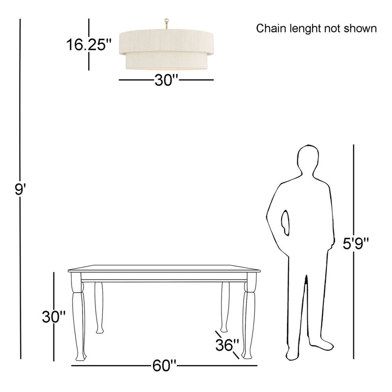 Luminaire suspendu tambour 4 lumières Casta