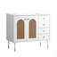 Meuble-lavabo de 36 po avec lavabo en céramique et meuble de rangement en rotin avec deux portes et un tiroir-117193639