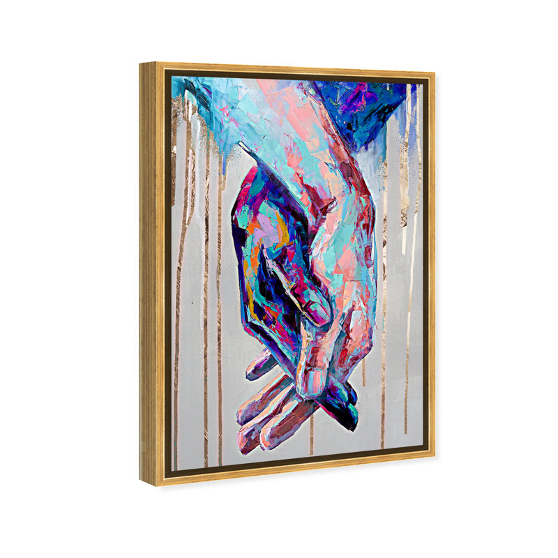 «Abstract Always Together», reproduction d'impression sur toile, H 36 po x l 24 po, Impression encadrée, Doré