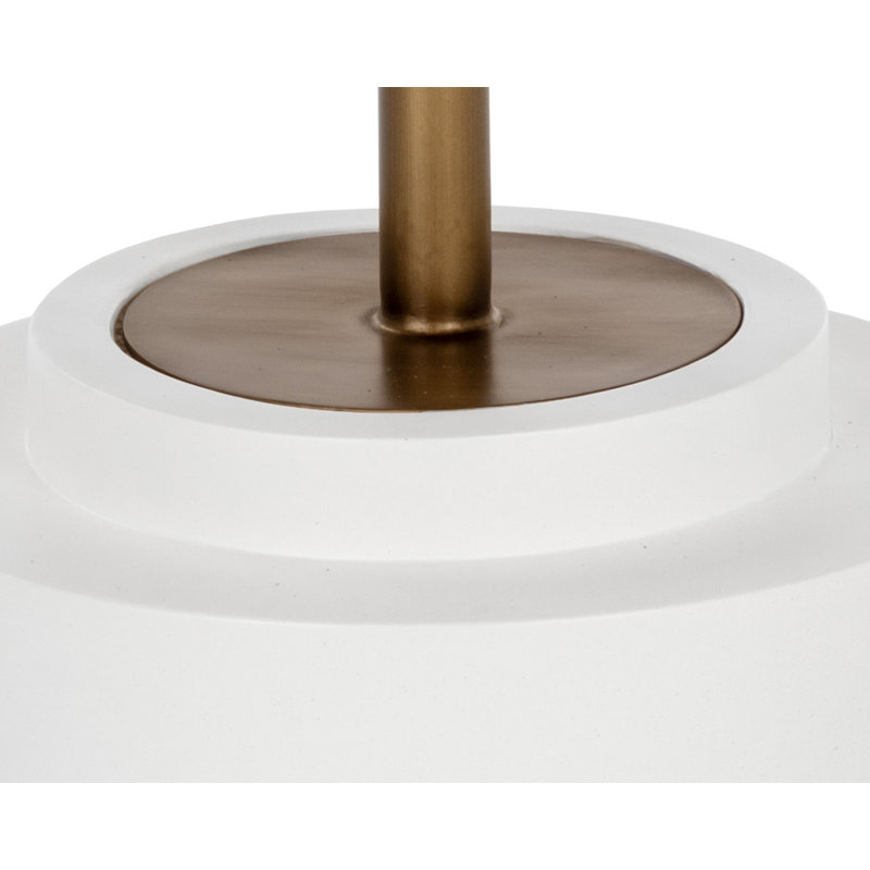 Marlowe Round Dining Table, White, White/Bronze