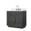 Ensemble de meuble-lavabo simple en chêne noir l 36 po x P 22 po, plateau en marbre de culture et robinet