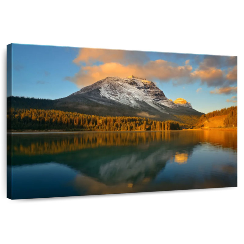 Coucher de soleil sur la montagne Alvord Banff, H 26 po x l 39 po