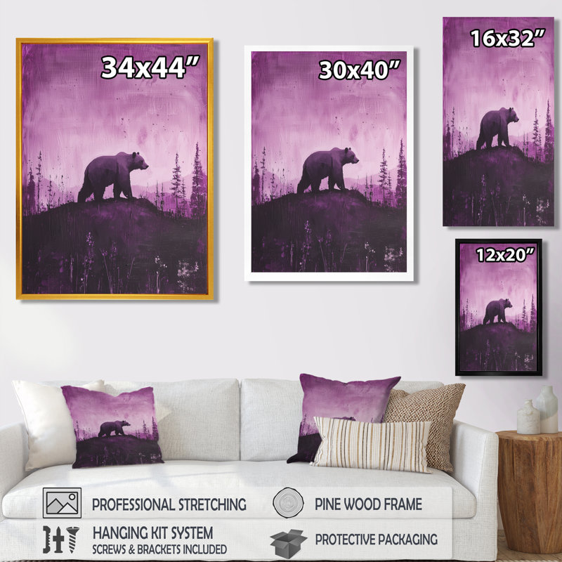 Yreka - animaux, art mural, H 40 po x l 30 po, Black, Reproduction encadrée sans passe-partout
